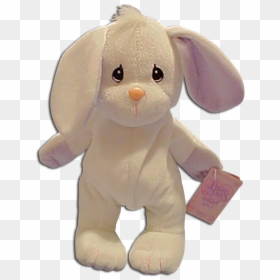 Precious Moments Bunny White Plush Stuffed Animal - Pink Bunny Rabbit Stuffed Animal Long Eara, HD Png Download - precious moments png