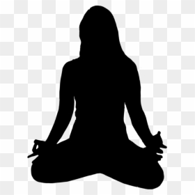 #silhouette #black #people #woman #yoga Op Courtesy - Sitting Yoga Pose Clip Art, HD Png Download - meditation silhouette png