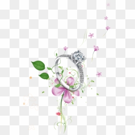 Diamond Love In Wedding Falling Ring Clipart - Wedding Flower Falling Png, Transparent Png - engagement ring clipart png