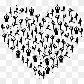 Exercise Yoga Physical Fitness Heart Computer Icons - Yoga Heart, HD Png Download - workout silhouette png