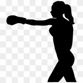 Boxing Girl Silhouette Png, Transparent Png - workout silhouette png
