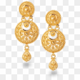 22ct Gold Bridal Earring In Fine Filigree Design - Gold Wedding Earrings Design, HD Png Download - gold earring png