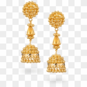 22ct Gold Jhumka Earring - Jhumka Earrings Gold, HD Png Download - gold earring png
