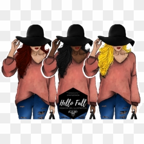 Hello Fall Fashion Girl Collection Example Image - Costume Hat, HD Png Download - party hat .png