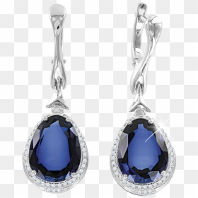 White Gold Earrings With Diamonds And Sapphire Hts - Gold Ohrringe Mit Saphir, HD Png Download - gold earring png