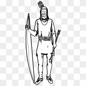 Indian,bow,arrow,native American,tribe,free Vector - Native American Person Outline, HD Png Download - bow vector png