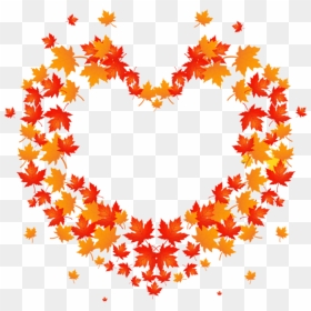 Autumn Leaves Heart Transparent Png Clip Art Image - Autumn Leaves Heart Png, Png Download - leaves transparent png