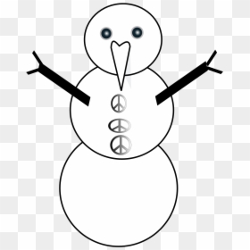 Snowman Black White Peace Symbol Sign Xmas Christmas - Cartoon, HD Png Download - christmas gif png