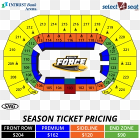 Wichita Force Seating Chart Season Tickets - Intrust Bank, HD Png Download - ticket template png