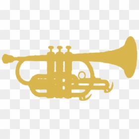 2d Trumpet Clipart , Png Download - Cornet Silhouette, Transparent Png - trumpet clipart png