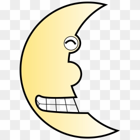 Vector Image Of Smiling Half Moon - Bulan Senyum, HD Png Download - moon cartoon png