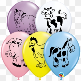 Farm Yard Animal Printed Balloons, HD Png Download - balloon animals png