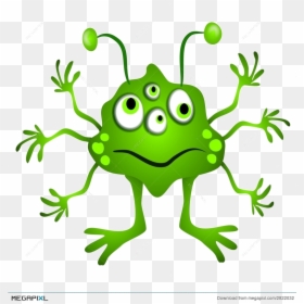 Alien Green Cartoon Clipart Illustration Transparent - Monster With Many Body Parts, HD Png Download - cartoon alien png