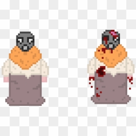 Gas-mask Survivor And Zombie - Gas Mask Pixel Art, HD Png Download - cartoon zombie png