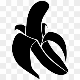 Banano, Negro Banana, Plátano Vector - Banana Vector Black And White, HD Png Download - vectores png negro
