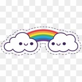Cloud Art Transprent Png - Png Rainbow With Clouds Cartoon, Transparent Png - nubes animadas png