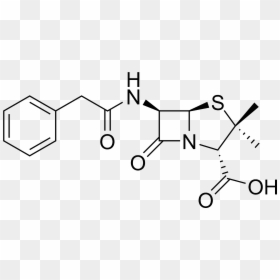 File - Penicillin-g - Penicillin Chemical Structure, HD Png Download - line .png