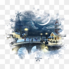 Transparent Invierno Clipart - Village With Church At Night, HD Png Download - gorro de natal png