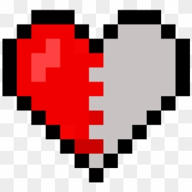 Transparent 8 Bit Heart, HD Png Download - half heart png