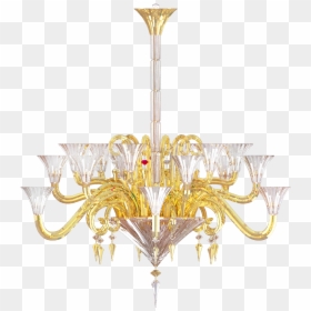 Mile Nuits Gold 18l Agnes Chandelier Baccarat Lustre - Transparent Gold Chandelier Png, Png Download - gold chandelier png