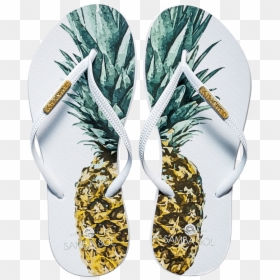 Transparent Gold Pineapple Png - Womens Pineapple Flip Flops, Png Download - gold pineapple png