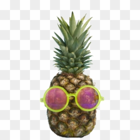 Tropical Pineapple In Sunglasses, HD Png Download - gold pineapple png