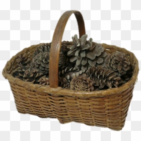 #aesthetic #png #polyvore #filler #woodland #basket - Storage Basket, Transparent Png - gift basket png