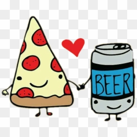 #cute #lindo #pizza #lata #pareja - International Beer And Pizza Day, HD Png Download - pareja png