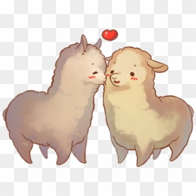 Transparent Clipart Llamas - Cute Alpaca, HD Png Download - pareja png