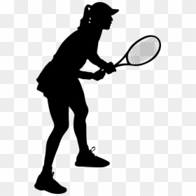 Female, Tennis, Silhouette, Woman, Girl, Lady, Sports - Silhouette Transparent Background Tennis Clipart, HD Png Download - tenis png