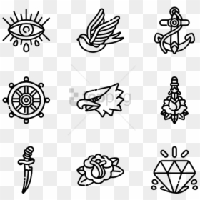 Old School Png Old School Tattoo Icon - Simple Tattoo Old School, Transparent Png - old school png