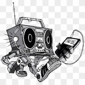 Boombox Old School Drawing - Old School Boombox Drawing, HD Png Download - old school png
