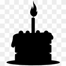 Black Birthday Cake Silhouette, HD Png Download - food silhouette png