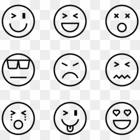 Emoji Clip Art Black And White, HD Png Download - emotion png