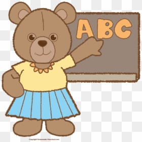 Teddy Bear Clipart Teacher - Teacher Bear Clip Art, HD Png Download - teacher cartoon png