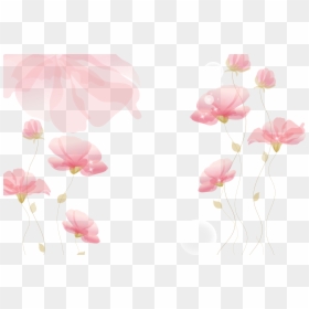 Ink Pink Flowers Background Png Download - Pink Flower Floral Background, Transparent Png - trolls flowers png