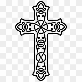 Cross Png Fancy - Celtic Cross Clipart Black And White, Transparent Png - cross png clipart