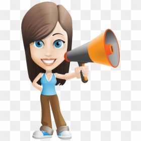 Тест Для Трейдера - Girl With Megaphone Clipart, HD Png Download - megaphone clipart png