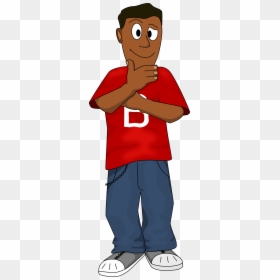 Dark Skinned Boy Big - Dark Skinned Boy Clipart, HD Png Download - thinking clipart png