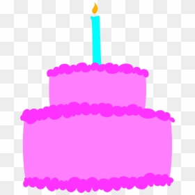 Purple Clipart Birthday Cake - Pink Birthday Cake Clip Art, HD Png Download - birthday cake clip art png