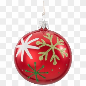 Glass Bauble Red Opalescent With Snowflakes, 7 Cm - Christmas Bauble, HD Png Download - red snowflake png