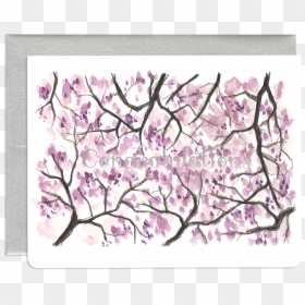 Congratulations Sakura Card With Silver Foil - Cherry Blossom, HD Png Download - sakura branch png