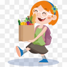 Clipart Children Shopping - Kids Shopping Clipart, HD Png Download - cartoon kids png