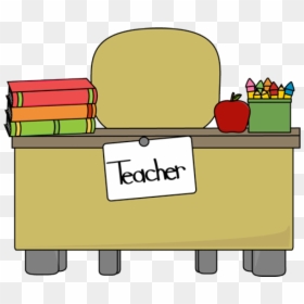 Classroom - Table - Clipart - Teacher Desk Clipart - Teachers Desk Clipart, HD Png Download - teacher clip art png
