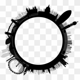#circle #shape #city #absract #aesthetic - London Skyline Around A Circle, HD Png Download - circle shape png