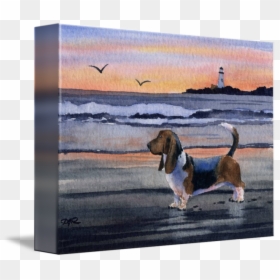 Basset Hound By David Rogers Watercolor Art - Watercolor Painting, HD Png Download - basset hound png