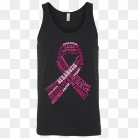 Strength Faith Support Victory Pink Ribbon Breast Cancer - Cross, HD Png Download - breast cancer ribbon transparent png