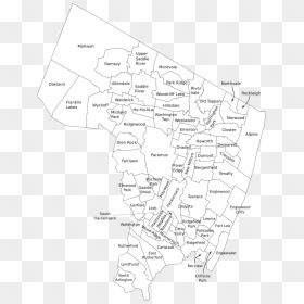Bergen County, Nj Municipalities Labeled - Bergen County Nj Outline, HD Png Download - new jersey outline png