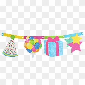 #party #flags #birthday #balloon #cake - Party Hat, HD Png Download - party flags png