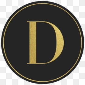 Black Circle Banner With Gold Letter D - Circle, HD Png Download - party flags png
